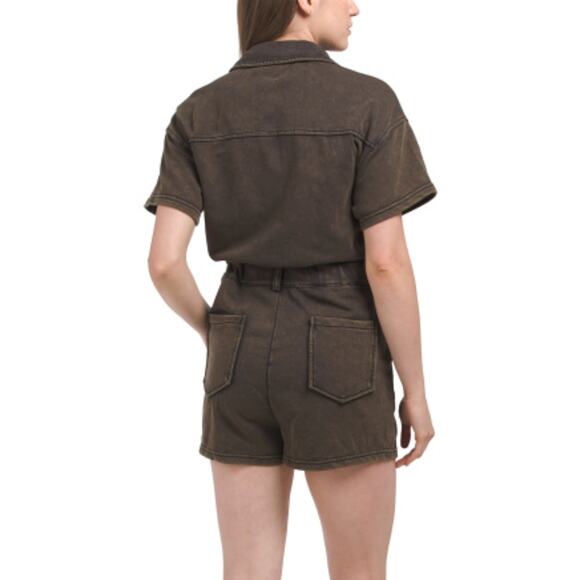 NWT LE LIS Women's Cotton Blend Smocked Waist Short Sleeve Romper - Picture 3 of 7